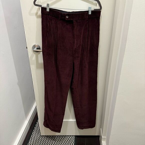 Grant Thomas corduroy red wine color 34 W 30 Inches Length Mens Pants - Picture 1 of 8